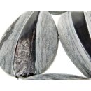 Hornscheibe Form Blatt oval grau matt und teilpoliert D 80 mm