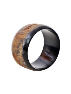 Horn Armreifen Horingo antik braun geschlossen 40 mm...