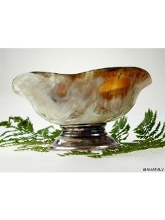 Horn Schale mit Fuß Hocamille, gewellt silver plated 15 cm