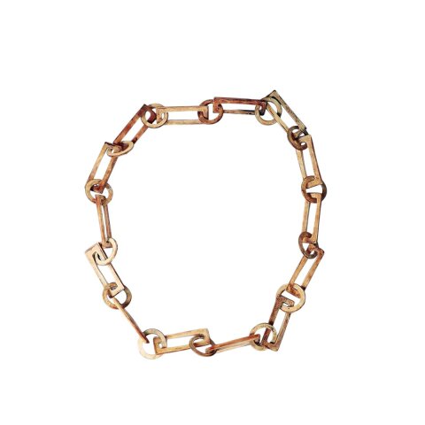 Horn Gliederkette Gayelala antik matt Fixlänge 120 cm = Code G