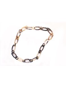 Horn Gliederkette Rivo4 gemixte Farben hell/dunkel matt poliert ca. 90 cm veränderliche Länge