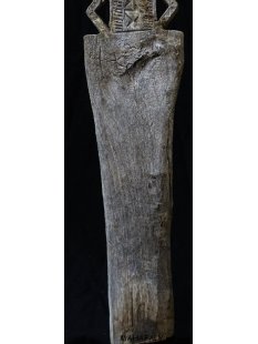 AL185 original AloAlo Grabstele der Mahafaly antik 2 Männer im Gespräch 155 cm ca. 1925 