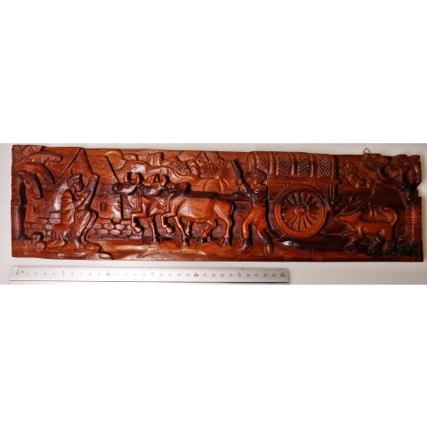 Wandrelief aus Palisanderholz horizontal Madagaskar 50 x 20 cm Restbestände, dann nie wieder lieferbar !