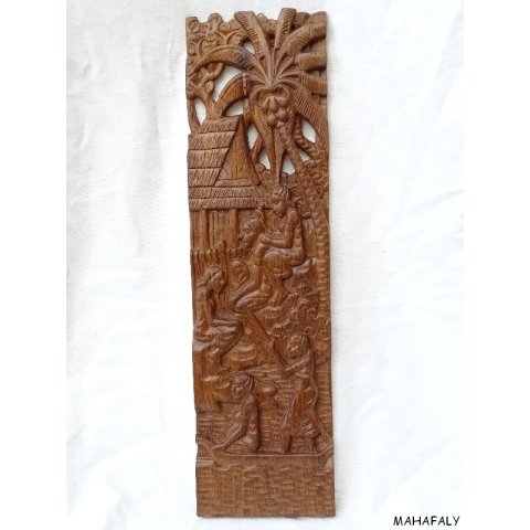 Wandrelief aus Palisanderholz vertikal Madagaskar 50 x 15 cm Restbestände, dann nie wieder lieferbar !