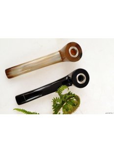Horn Pfeife dunkel Cannabis Hasch Tabak 10 cm = Code A