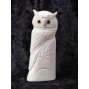 Knochenfigur Schnee Eule stehend 14 cm = Code E