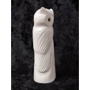 Knochenfigur Schnee Eule stehend 14 cm = Code E