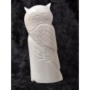 Knochenfigur Schnee Eule stehend 14 cm = Code E