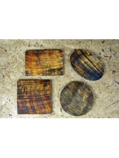 Hornplatten  80 x 80 mm quadratisch antikbraun matt