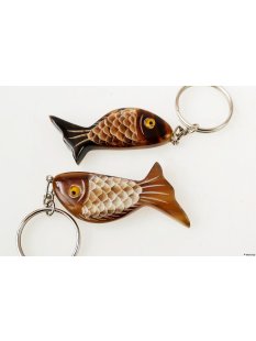Schl&uuml;sselanh&auml;nger Fisch aus Horn = Code A 6 cm
