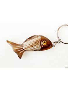 Schlüsselanhänger Fisch aus Horn = Code A 6 cm