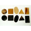 Hornplatten poliert 30 x 30 mm 2. Qualität - 25 % dreieckig