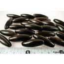 Hornperlen schwarz poliert 100 Gr. oval lang 20 - 30 mm