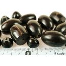 Hornperlen schwarz poliert 100 Gr. ovale Walze + Rugby Ball 7 - 30 mm