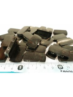 Hornperlen schwarz poliert 100 Gr. Platte rechteckig 20 - 30 mm