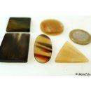 Hornplatten 25 mm in 4 Formen poliert einfarbig 2. Qualität - 50 %