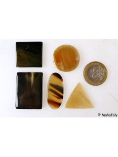 Hornplatten poliert 35 x15 mm 2. Qualität - 50 % oval