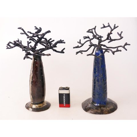 Ölfass Blech Deko Baobab 20 cm Flaschenform = Code E