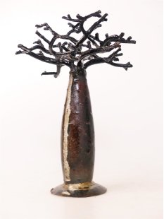 Ölfass Blech Deko Baobab 18-20 cm Flaschenform = Code E
