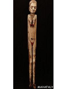 AL127 original AloAlo Skulptur der Sakalava Grabw&auml;chter Bikinifrau 170 cm ca. 1950 