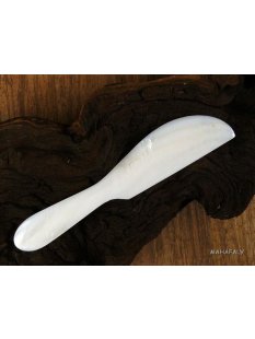1x Perlmutt Buttermesser Ajax weiß irisierend 14 cm