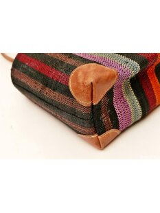 Raffia Bast Raphia Korb Harlekin vertikal Farbmix 32 cm