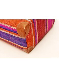 Raffia Bast Raphia Korb Harlekin vertikal Farbmix 32 cm