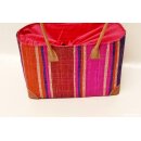Raffia Bast Raphia Korb Harlekin vertikal Farbmix 32 cm