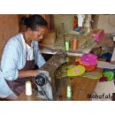 Raffia Bast Raphia Korb Harlekin vertikal Farbmix 32 cm