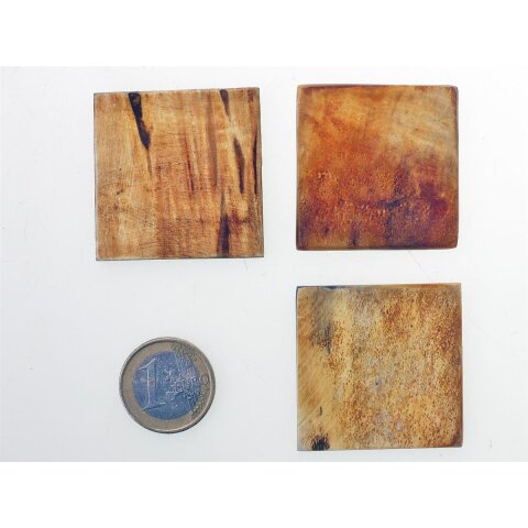 Hornplatten 40 mm quadratisch antik matt poliert