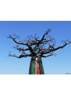 &Ouml;lfass Blech Deko Baobab 250 cm Flaschenform