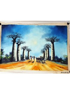 &Ouml;lgem&auml;lde Nr.11 von Eric 90 x 60 cm Baobab Allee im Mondschein