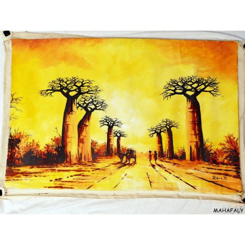 Ölgemälde Nr.12 von Eric 90 x 60 cm Baobab Allee bei Sonnenuntergang