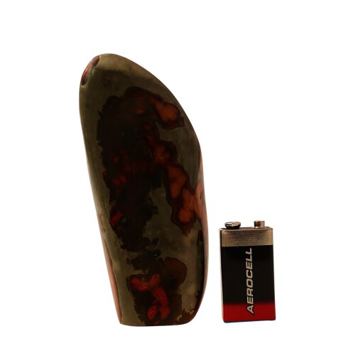 JaS34 Skulptur Freeform polychromer Madagaskar Jaspis 13,5  cm 300 g