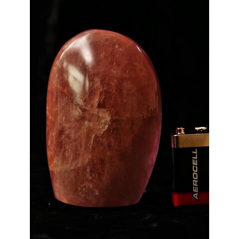 RQS13 Rosenquarz Skulptur poliert Freeform 11 cm original Madagaskar 675 g