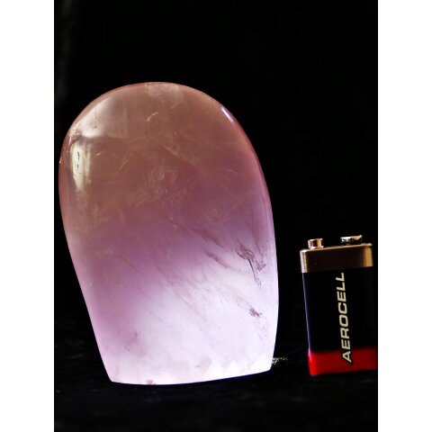 RQS15 Rosenquarz Skulptur poliert Freeform 11 cm original Madagaskar 575 g