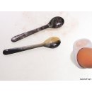 1 Stück Horn Eierlöffel geradel leicht gemasert 1A Qualität = 13 cm Laffe 27 x 40 mm