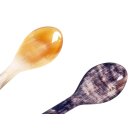 Horn Eierlöffel gerade lebhaft gemasert 2 Stück 1A Qualität = 13 cm Laffe 27 x 40 mm
