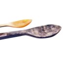 Horn Eierlöffel gerade lebhaft gemasert 2 Stück 1A Qualität = 13 cm Laffe 27 x 40 mm