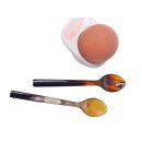 Horn Eierlöffel gerade lebhaft gemasert 2 Stück 1A Qualität = 13 cm Laffe 27 x 40 mm