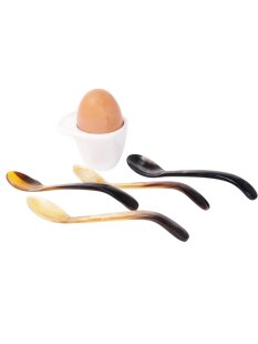 Horn Eierlöffel geschwungener ergonometrischer Griff...