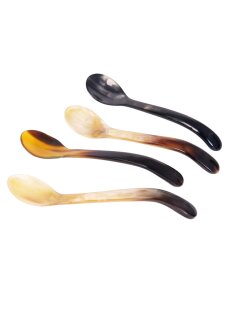 Horn Eierlöffel geschwungener ergonometrischer Griff...