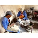 Horn Eierlöffel geschwungener Griff 4 Stück 1A Qualität = Länge 13 cm Laffe 35 x 25 mm