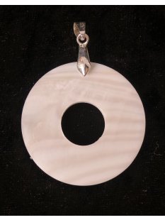 Perlmutt Anhänger Abalon einseitig donutförmig flach 4 x 3 cm = Code C