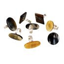 1 x Fingerringe verstellbar stark reduziert echte Hornplatte poliert Farb- und Designmix rund