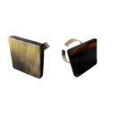 1 x Fingerringe verstellbar stark reduziert echte Hornplatte Farb- und Designmix quadratisch