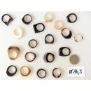 1 x Fingerringe stark reduziert echt Horn Farb- und Designmix kleine Formen 16,5