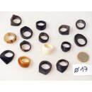 1 x Fingerringe stark reduziert echt Horn Farb- und Designmix kleine Formen 17,0