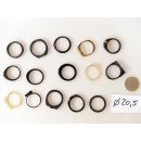 1 x Fingerringe stark reduziert echt Horn Farb- und Designmix kleine Formen 20,5