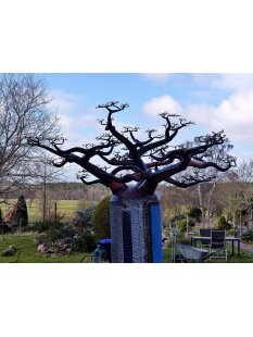 Deko Baobab Baum aus alten Ölfässern 160 cm wetterfest